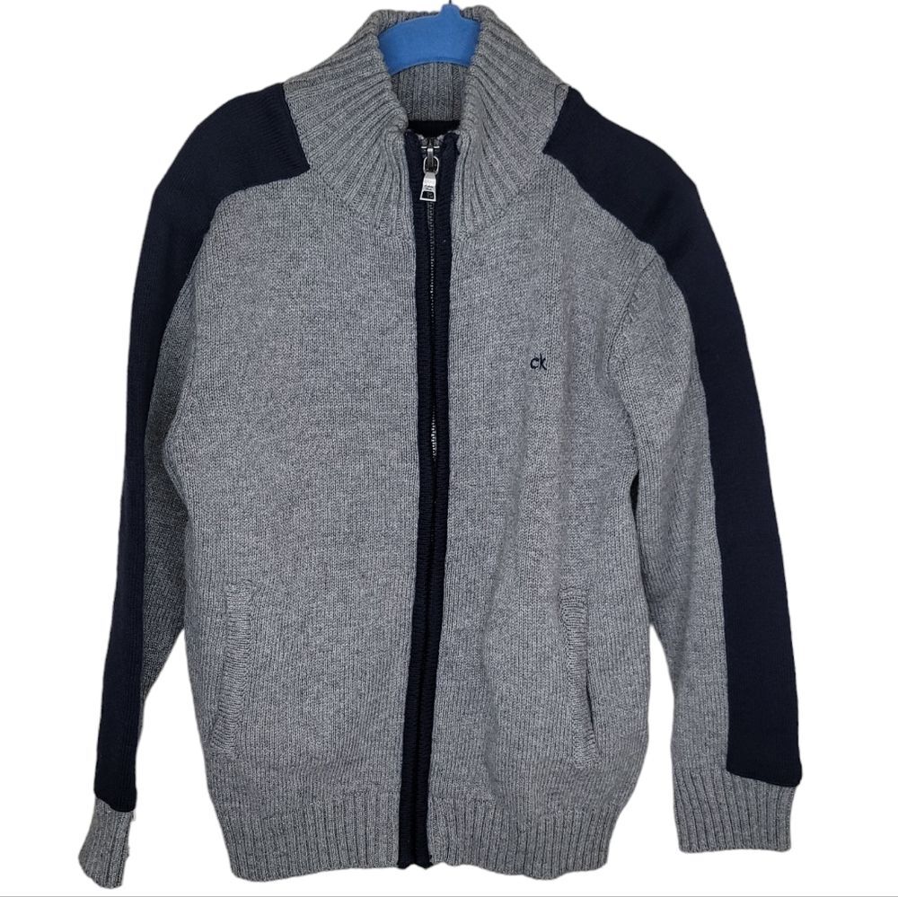 Calvin Klein Boys Nwt Full Zip Cardigan Sweater Size 6 (large)
